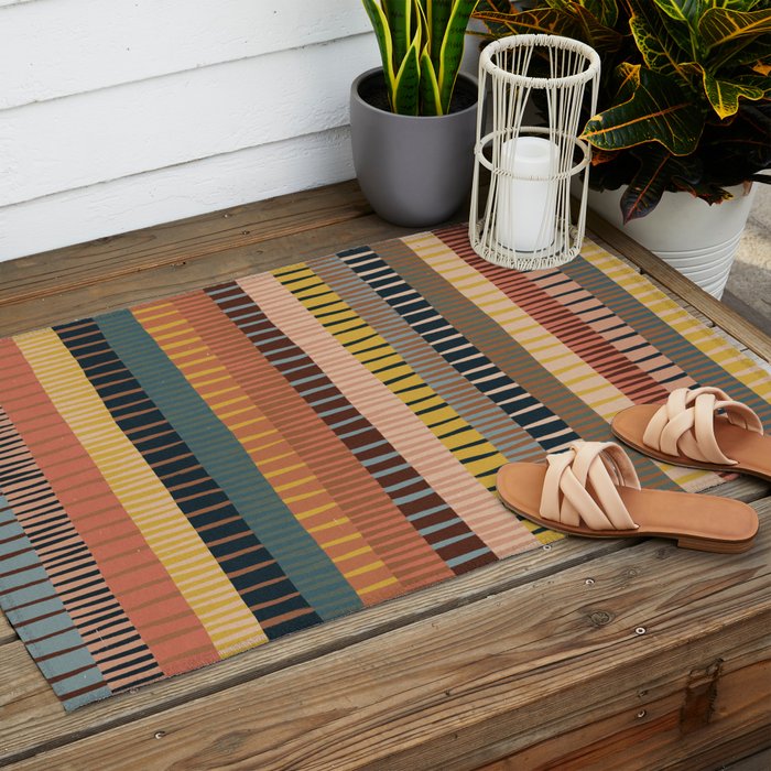 Mix of Stripes #2 Outdoor Rug Gallery Image 2
