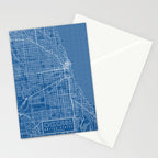 Chicago City Map of the United States - Blueprint Stationery Card Gallery Image 2