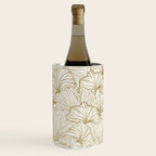 Decorative Art Deco, Leaves, Floral Prints, White and Gold Wine Chiller Gallery Image 2