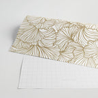 Decorative Art Deco, Leaves, Floral Prints, White and Gold Wrapping Paper Gallery Image 2