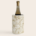 Decorative Art Deco, Leaves, Floral Prints, White and Gold Wine Chiller Gallery Image 1