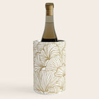 Decorative Art Deco, Leaves, Floral Prints, White and Gold Wine Chiller Gallery Image 3