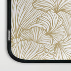 Decorative Art Deco, Leaves, Floral Prints, White and Gold Laptop Sleeve Gallery Image 3