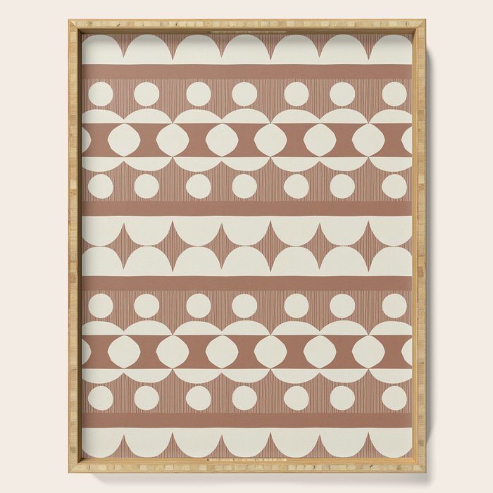 Geometric Repeats 1 Inspired by PANTONE 17 1230 Mocha Mousse Serving Tray Gallery Image 1