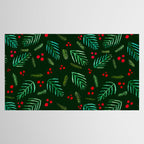 Christmas tree branches and berries - green Tablecloth Gallery Image 2