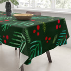 Christmas tree branches and berries - green Tablecloth Gallery Image 3