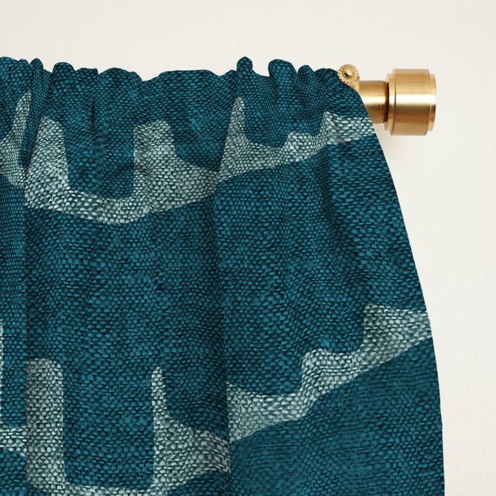 Country Western Pattern in Teal Window Curtain Gallery Image 2