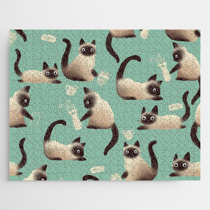 Bad Siamese Cats Knocking Stuff Over Jigsaw Puzzle Gallery Image 1
