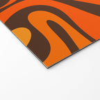 Mod Swirl Retro Abstract Pattern in 70s Brown and Orange  Welcome Mat Gallery Image 2