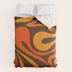 Mod Swirl Retro Abstract Pattern in 70s Brown and Orange  Comforter Gallery Image 6
