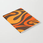 Mod Swirl Retro Abstract Pattern in 70s Brown and Orange  Notebook Gallery Image 2