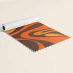 Mod Swirl Retro Abstract Pattern in 70s Brown and Orange  Yoga Mat Gallery Image 2