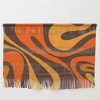 Mod Swirl Retro Abstract Pattern in 70s Brown and Orange  Wall Hanging Gallery Image 1