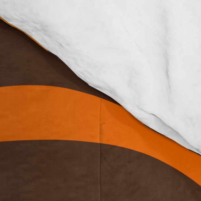 Mod Swirl Retro Abstract Pattern in 70s Brown and Orange  Comforter Gallery Image 4