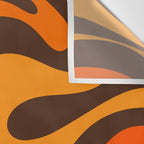 Mod Swirl Retro Abstract Pattern in 70s Brown and Orange  Wall Tapestry Gallery Image 3