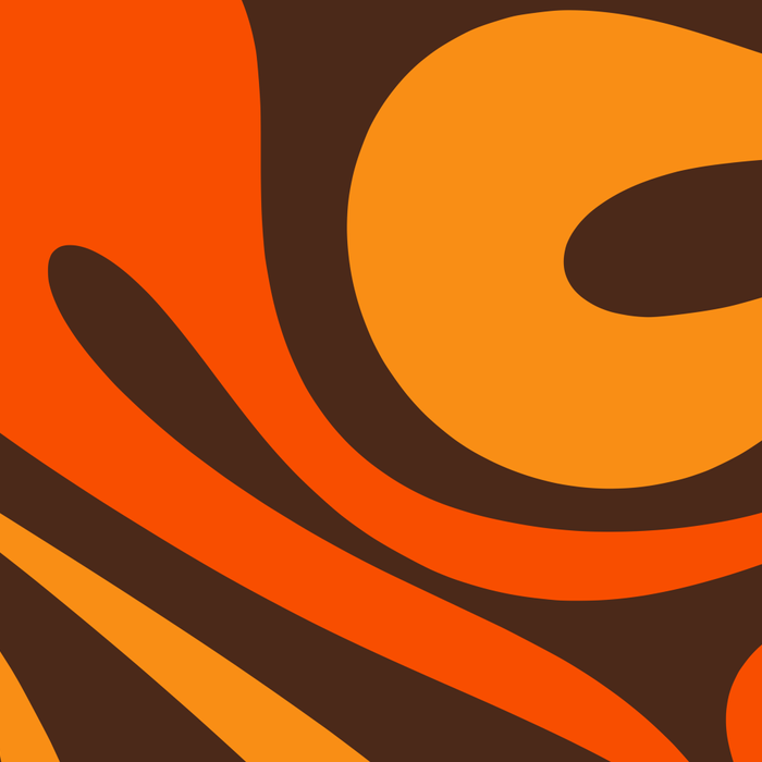 Mod Swirl Retro Abstract Pattern in 70s Brown and Orange  Coffee Mug Gallery Image 2