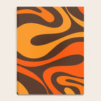 Mod Swirl Retro Abstract Pattern in 70s Brown and Orange  Notebook Gallery Image 4