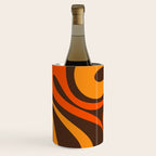 Mod Swirl Retro Abstract Pattern in 70s Brown and Orange  Wine Chiller Gallery Image 1