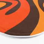 Mod Swirl Retro Abstract Pattern in 70s Brown and Orange  Bath Mat Gallery Image 3