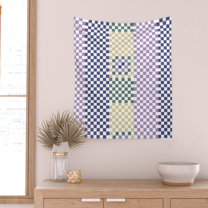Bold colors block grid A Wall Tapestry Gallery Image 2