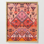 Bohemian Berber Orange Handmade Moroccan Fabric Texture Serving Tray Gallery Image 1