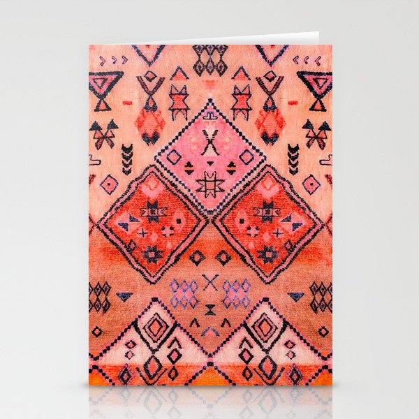 Bohemian Berber Orange Handmade Moroccan Fabric Texture Stationery Card Gallery Image 2