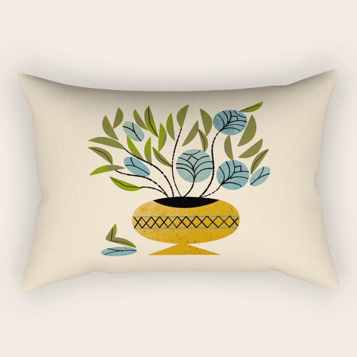Bouquet in Gold Vase Rectangular Pillow Gallery Image 2