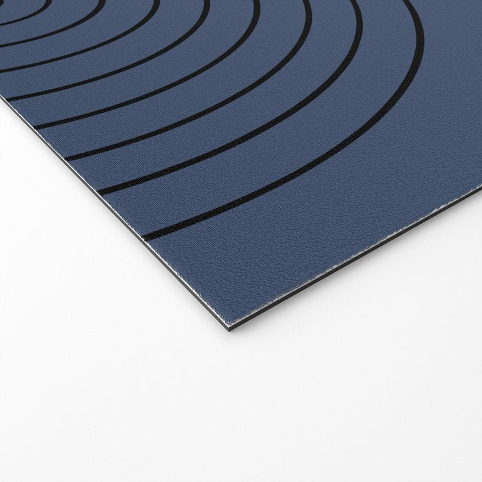 Minimal Line Curvature IV Navy Blue Mid Century Modern Arch Abstract Welcome Mat Gallery Image 2