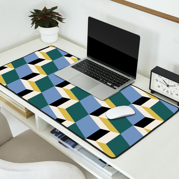 Cuboid Geometric Abstract Shapes Pattern XXXV Desk Mat Gallery Image 2