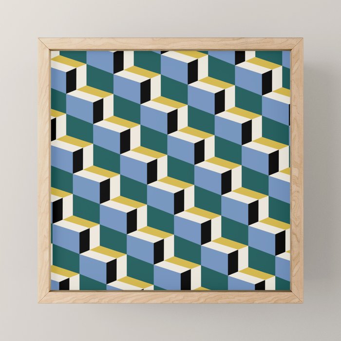 Cuboid Geometric Abstract Shapes Pattern XXXV Mini Art Print Gallery Image 1
