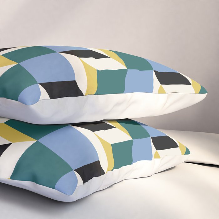 Cuboid Geometric Abstract Shapes Pattern XXXV Pillow Sham Gallery Image 3