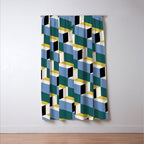 Cuboid Geometric Abstract Shapes Pattern XXXV Window Curtain Gallery Image 3