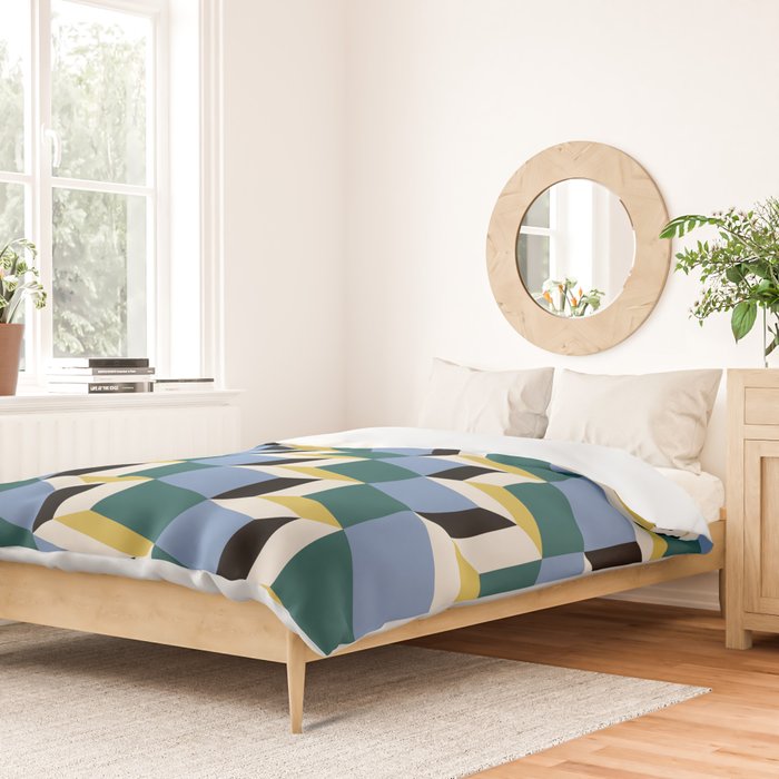 Cuboid Geometric Abstract Shapes Pattern XXXV Duvet Cover Gallery Image 2