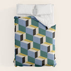 Cuboid Geometric Abstract Shapes Pattern XXXV Comforter Gallery Image 6