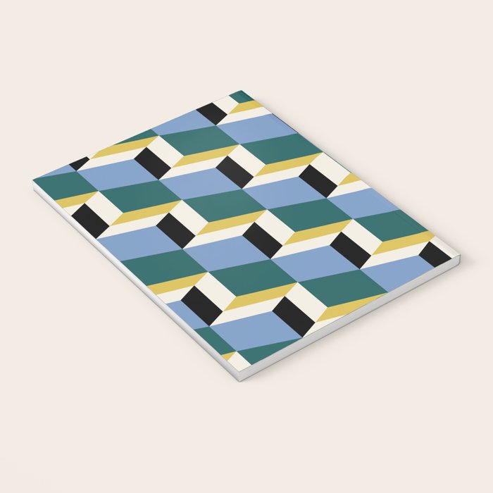Cuboid Geometric Abstract Shapes Pattern XXXV Notebook Gallery Image 3