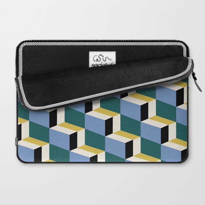 Cuboid Geometric Abstract Shapes Pattern XXXV Laptop Sleeve Gallery Image 2
