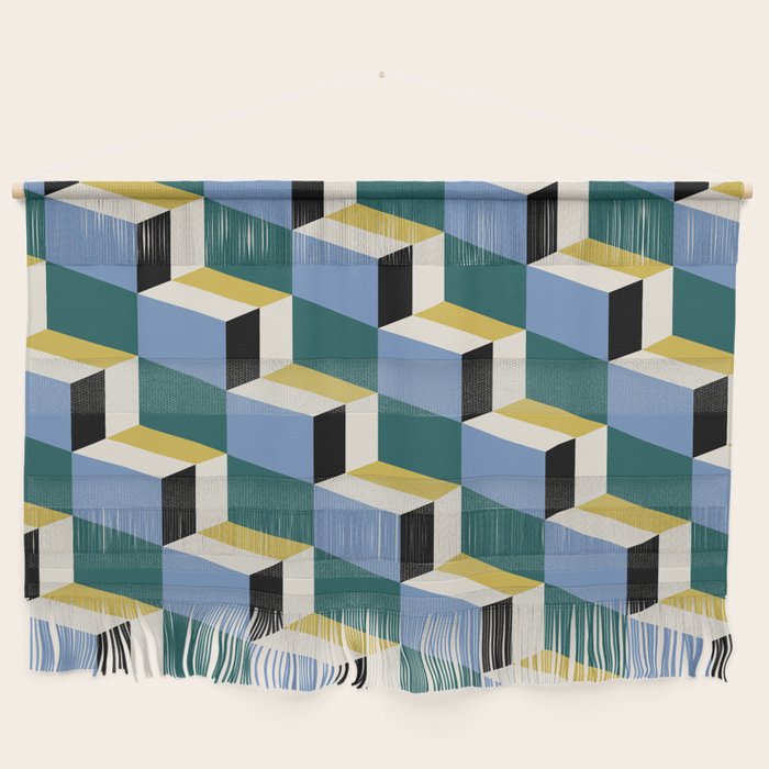 Cuboid Geometric Abstract Shapes Pattern XXXV Wall Hanging Gallery Image 1