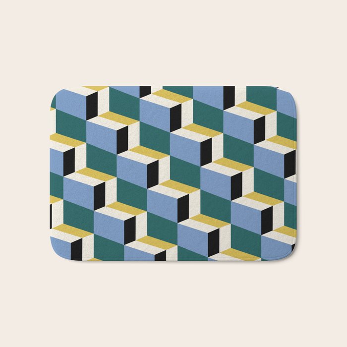 Cuboid Geometric Abstract Shapes Pattern XXXV Bath Mat Gallery Image 1