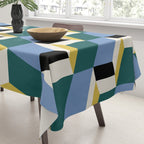 Cuboid Geometric Abstract Shapes Pattern XXXV Tablecloth Gallery Image 3