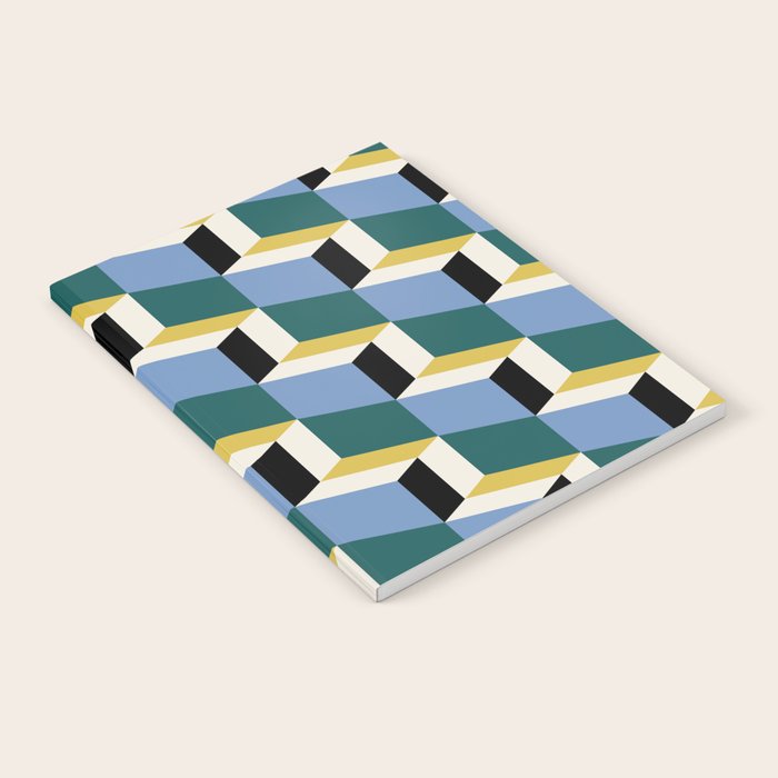 Cuboid Geometric Abstract Shapes Pattern XXXV Notebook Gallery Image 1