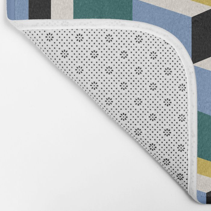 Cuboid Geometric Abstract Shapes Pattern XXXV Bath Mat Gallery Image 2