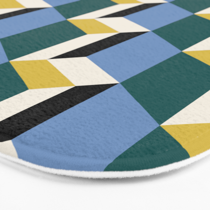 Cuboid Geometric Abstract Shapes Pattern XXXV Bath Mat Gallery Image 3