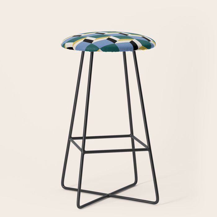 Cuboid Geometric Abstract Shapes Pattern XXXV Stool Gallery Image 1