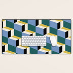 Cuboid Geometric Abstract Shapes Pattern XXXV Desk Mat Gallery Image 1