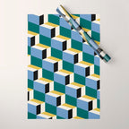 Cuboid Geometric Abstract Shapes Pattern XXXV Wrapping Paper Gallery Image 1