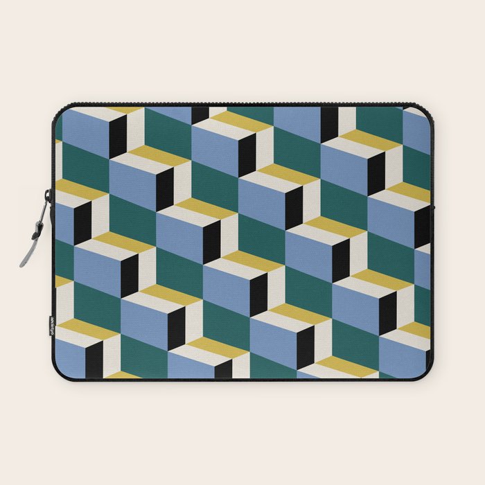 Cuboid Geometric Abstract Shapes Pattern XXXV Laptop Sleeve Gallery Image 1