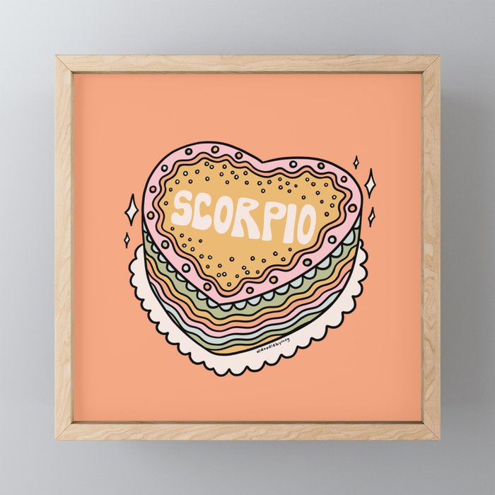 Scorpio Heart Cake Mini Art Print Gallery Image 1