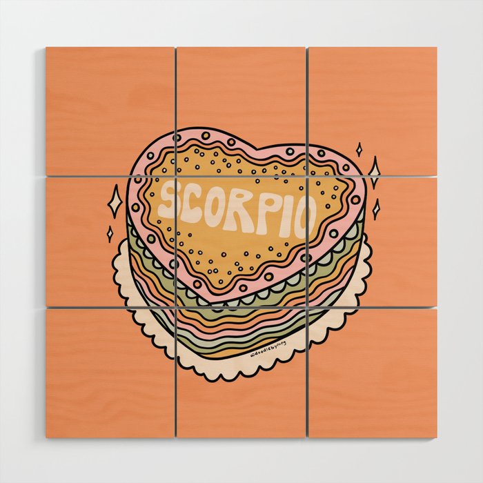 Scorpio Heart Cake Wood Wall Art Gallery Image 1