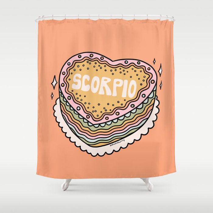 Scorpio Heart Cake Shower Curtain Gallery Image 1
