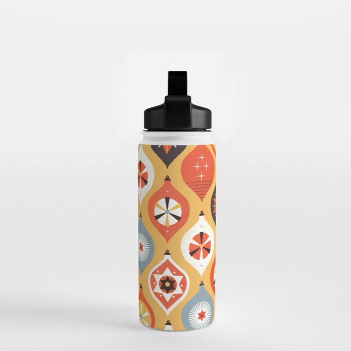 Festive Old-fashioned Christmas Tree Baubles Water Bottle Gallery Image 2